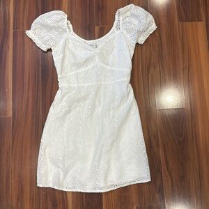 Hollister puff sleeve white short dress